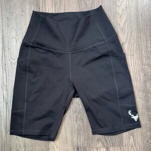BUCKEDUP Black High Waisted Pocket Bike Shorts Women's Size S